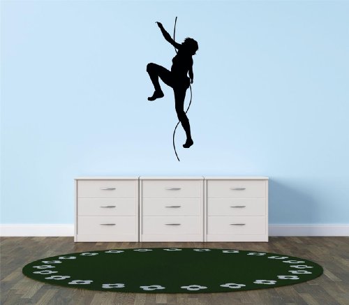 Decals - Rope Climber Bedroom Bathroom Living Room Picture Art Mural - Size 24 Inches X 48 Inches - Vinyl Wall Sticker - 22 Colors Available