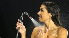 Load image into Gallery viewer, High Sierra&#39;s Solid Metal Handheld Shower Head with Trickle Valve and 72-Inch Metal Hose with Silicone Inner Tube. Low Flow 1.5 GPM. Stunning Chrome Finish
