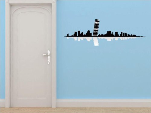 Decals - Rome Capital of Italy Skyline View Beautiful Scene Landmarks, Buildings & Water Picture Art Mural Size 20 Inches X 80 Inches - Vinyl Wall Sticker - 22 Colors Available