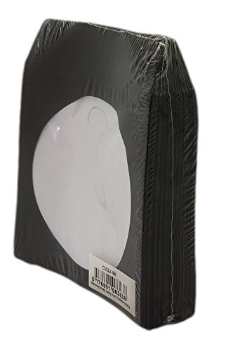 BestDuplicator CDSLV-100-BK Premium Thick Black Paper CD/DVD Sleeves Envelope with Window Cut Out and Flap