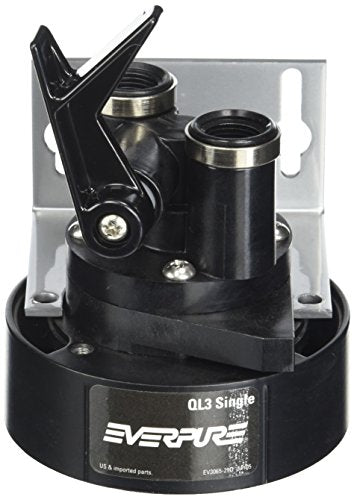 Everpure EV9259-14 QL3 Single Filter Head with Bracket, Shut-off valve, and 3/8 inch NPT threads