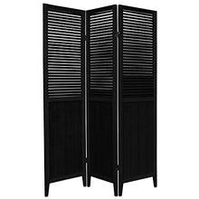 Load image into Gallery viewer, Oriental Furniture 6 ft. Tall Beadboard Divider - Black - 3 Panels
