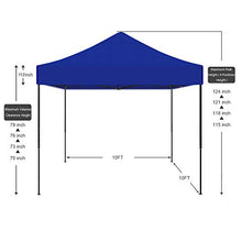 Load image into Gallery viewer, AMERICAN PHOENIX 10x10 Pop Up Canopy Tent Portable Instant Adjustable Easy Up Tent Outdoor Market Canopy Shelter (10&#39;x10&#39; Black Frame, Blue)
