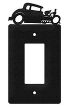 Load image into Gallery viewer, SWEN Products Farrell Series Hot Rod Wall Plate Cover (Single Rocker, Black)
