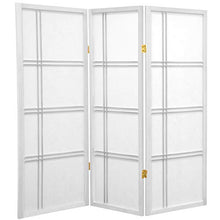 Load image into Gallery viewer, Oriental Furniture 4 ft. Tall Double Cross Shoji Screen - White - 3 Panels
