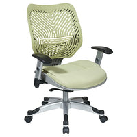 SPACE Seating REVV Self Adjusting SpaceFlex Kiwi Backrest Support and Padded Kiwi Mesh Seat with Adjustable Arms and Platinum Finish Base Managers Chair