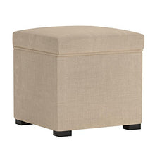Load image into Gallery viewer, MJL Furniture Designs Tami Collection Fabric Upholstered Lift Top Cube Storage Ottoman | Ottoman Foot Rest, Sachi Series, Khaki

