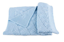 Load image into Gallery viewer, Boys Luxury 100% Cashmere Baby Blanket - &#39;Baby Blue&#39; - Hand Made in Scotland by Love Cashmere - RRP $300
