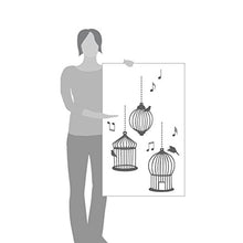 Load image into Gallery viewer, Song Bird Cages Wall Decal (Light Grey, 37&quot; (H) X 22&quot; (W))
