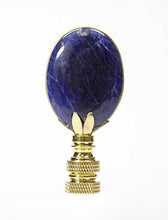 Load image into Gallery viewer, Navy Oval Lapis Finial Polished Base 2.5&quot; h

