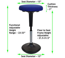 Load image into Gallery viewer, Wobble Stool Standing Desk Chair Ergonomic Tall Adjustable Height sit Stand-up Office Balance Drafting bar swiveling Leaning Perch Perching high swivels 360 Computer Adults Kids Active Sitting Blue
