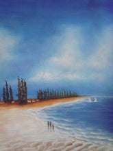 Load image into Gallery viewer, ROUND Beautiful Oil Painting On Canvas Walk On The Beach 20x24
