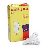 Avery  White Marking Tags Strung, Pack Of 1000 (12204),