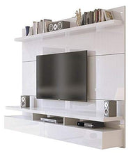 Load image into Gallery viewer, Manhattan Comfort City 2.2 Collection Floating Entertainment Center with TV Mount Wall Theater Display, 86.5&quot; L x 14.9&quot; D x 63.4&quot; H, White Gloss
