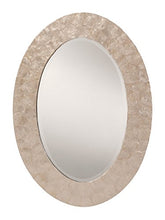Load image into Gallery viewer, OSP Home Furnishings Rio Beveled Wall Mirror with Mother Of Pearl Oval Frame, White
