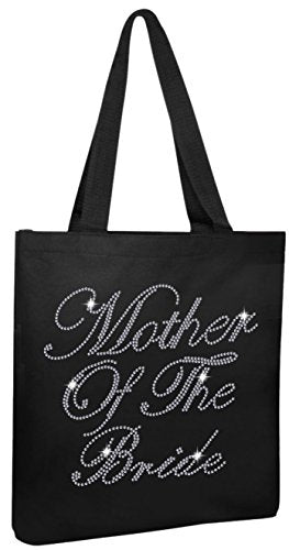 Black Mother of The Bride Luxury Crystal Bride Tote Bag Wedding Party Gift Bag Cotton