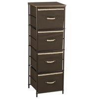Household Essentials Drawer Tower Storage Unit | 4 Shelves and 4 Removable Brown Bins | Bronze Finish, 48