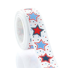 Load image into Gallery viewer, 7/8&quot; RWB Stars and Dots Grosgrain Ribbon 5yd

