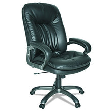 Load image into Gallery viewer, OIF Executive Swivel/Tilt Leather High-Back Chair, Fixed Arched Arms, Black
