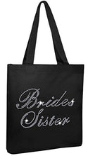 Load image into Gallery viewer, Varsany Black Brides Sister Luxury Crystal Bride Tote bag wedding party gift bag Cotton
