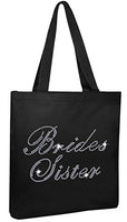 Varsany Black Brides Sister Luxury Crystal Bride Tote bag wedding party gift bag Cotton