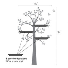 Load image into Gallery viewer, Modern Shelving Tree Wall Sticker with Birds-by Simple Shapes (Standard Size (Approx): 55&quot;w x 94&quot;h, Scheme A)
