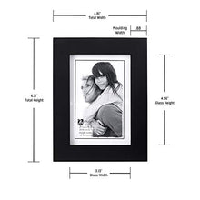 Load image into Gallery viewer, Malden 3.5x5 Picture Frame - Wide Real Wood Molding, Real Glass - Black

