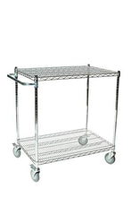 Load image into Gallery viewer, 24&quot; Deep x 30&quot; Wide x 39&quot; High 2 Tier Chrome Wire Shelf Cart
