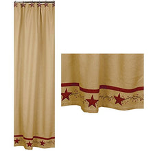 Load image into Gallery viewer, Primitive Star Vine Cotton Burlap Country Shower Curtain
