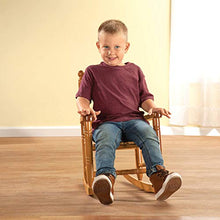 Load image into Gallery viewer, Miles Kimball Personalized Childrens Rocking Chair, Features Classic Rocker Design and Hardwood Construction, Natural Finish with Blue Font
