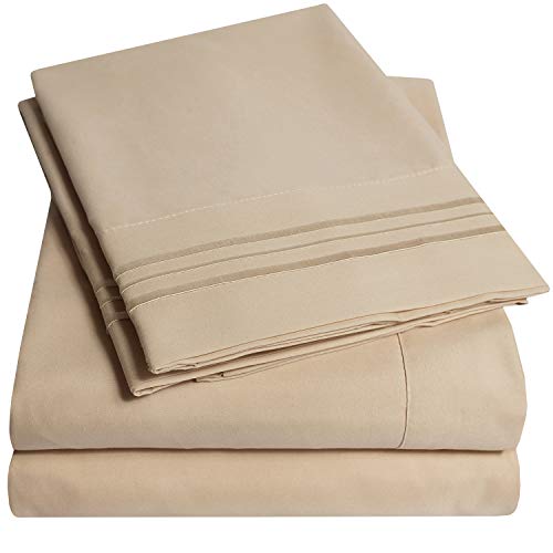 1500 Supreme Collection Bed Sheets Set - Luxury Hotel Style 4 Piece Extra Soft Sheet Set - Deep Pocket Wrinkle Free Hypoallergenic Bedding - Over 40+ Colors - King, Taupe