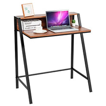 Load image into Gallery viewer, Tangkula Small Computer Desk, Compact Home Office Desk with Sturdy Frame, 2 Tier Study Writing Table for Small Place Apartment Office, Desk for Bedroom, Kids Desk
