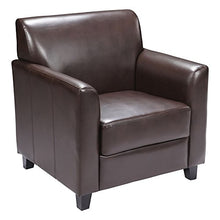 Load image into Gallery viewer, Offex Brown Leather Reception Chair with Flared Arms

