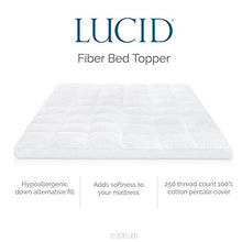 Load image into Gallery viewer, LUCID Dorm Room Essentials Ultra Plush 3 Inch Down Alternative Fiber Mattress Topper-Pillow Top-Soft and Breathable Cotton Percale Cover, Twin X-Large, White
