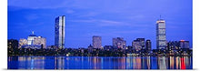 Load image into Gallery viewer, GREATBIGCANVAS Entitled Night, Skyline, Back Bay, Boston, Massachusetts Poster Print, 90&quot; x 30&quot;, Multicolor

