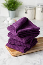 Load image into Gallery viewer, DII Cotton Waffle Terry Dish Towels, 15 x 26&quot; Set of 4, Ultra Absorbent, Heavy Duty, Drying &amp; Cleaning Kitchen Towels-Eggplant

