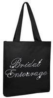 Black Brides Entourage Luxury Rhinestone Crystal Bride Tote bag Bridal Shower wedding party gift bag