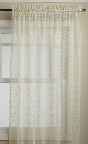 LORRAINE HOME FASHIONS Priscilla 60-inch x 63-inch Tailored Panel, Ivory