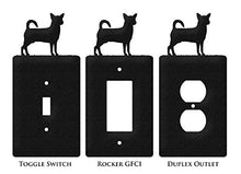 Load image into Gallery viewer, SWEN Products Chihuahua Metal Wall Plate Cover (Single Switch, Black)
