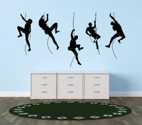 Decals - Rope Climbing Team Bedroom Bathroom Living Room Picture Art Mural Size 24 Inches X 48 Inches - Vinyl Wall Sticker - 22 Colors Available
