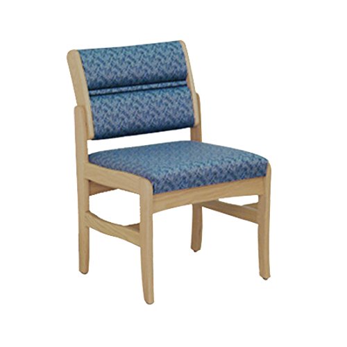 Wooden Mallet DW4-1 Valley Armless Guest Chair, Medium Oak/Watercolor Earth