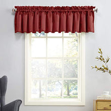 Load image into Gallery viewer, Sun Zero Barrow Energy Efficient Rod Pocket Curtain Valance, 54&quot; x 18&quot;, Brick Red
