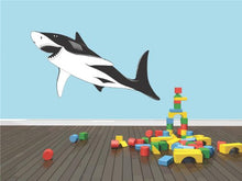 Load image into Gallery viewer, Decals - Shark Fish Ocean Sea Water Swimming Animal Boy Girl Children Kids Kitchen Home Decor Image Graphic Mural Design Decoration -  Size 22 Inches X 60 Inches - Vinyl Wall Sticker
