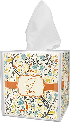 RNK Shops Swirly Floral Tissue Box Cover (Personalized)
