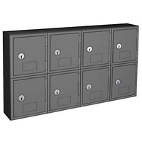 United Visual Personal Storage Lockers - Abs Plastic Frames - 8 Compartments - Gray - Gray