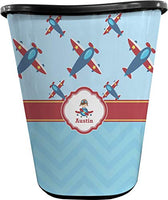 RNK Shops Airplane Theme Waste Basket - Single Sided (Black) (Personalized)