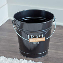 Load image into Gallery viewer, iDesign Pail Metal Wastebasket Trash Garbage Can for Bathroom, Bedroom, Home Office, Kitchen, Patio, Dorm, College, Set of 1, Black,862
