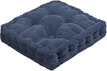 Load image into Gallery viewer, ChezMax Chair Cushions Large Outdoor Indoor Seat Cushion Thickened Bench Mat Durable Floor Pillow Winter Chair Pads for Bedroom Balcony Car Office Patio Sofa Travel Dark Blue Square 20&quot;

