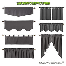 Load image into Gallery viewer, Nicetown Blackout Home Decor Rod Pocket Kitchen Tier Curtains  Tailored Scalloped Valance/Swags (2 P
