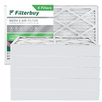 Filterbuy 12x30x4 Air Filter MERV 8 Dust Defense (6-Pack), Pleated HVAC AC Furnace Air Filters Replacement (Actual Size: 11.50 x 29.50 x 3.75 Inches)